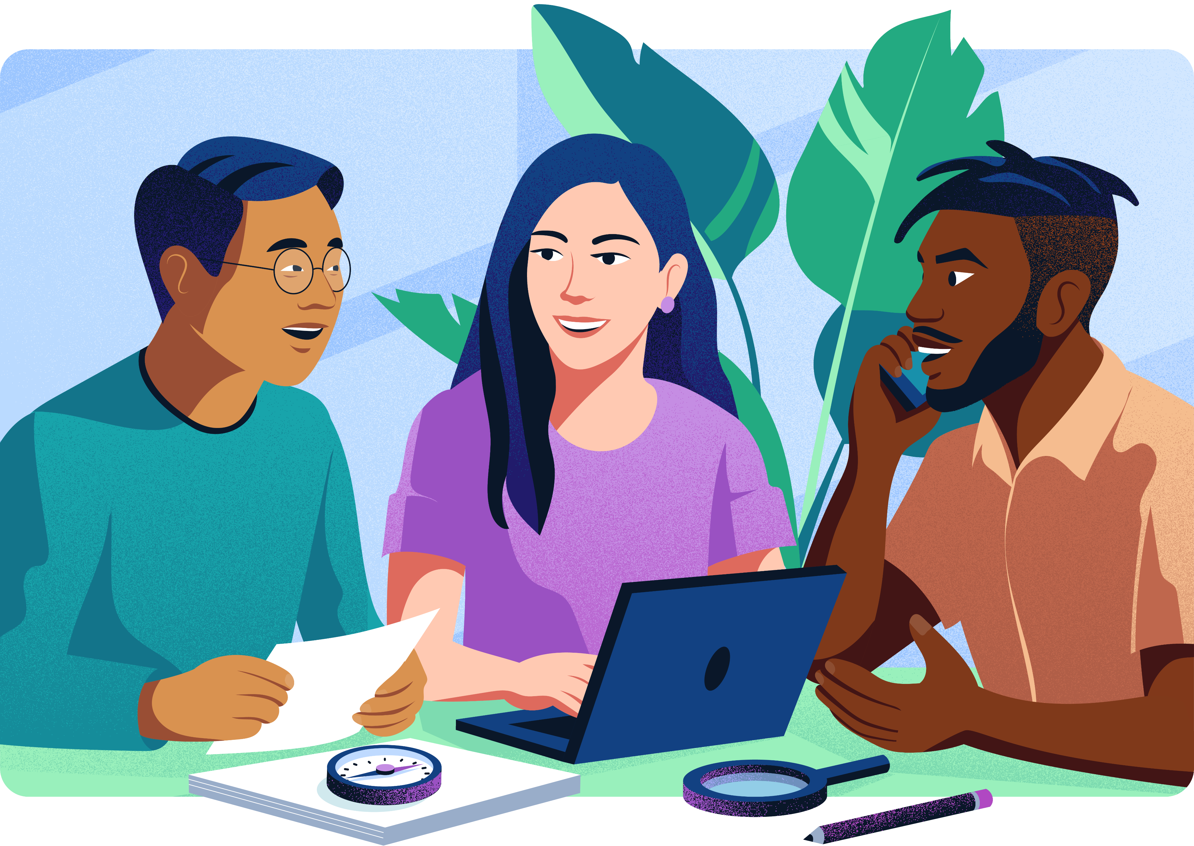 People working together at a table